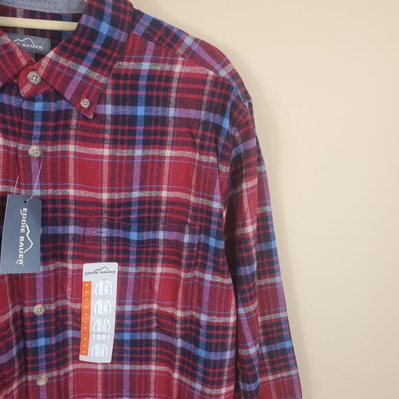 Eddie Bauer Plaid Button-down Flannel Shirt Men's Size M - Picture 4 of 11